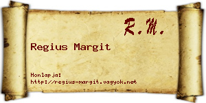 Regius Margit névjegykártya